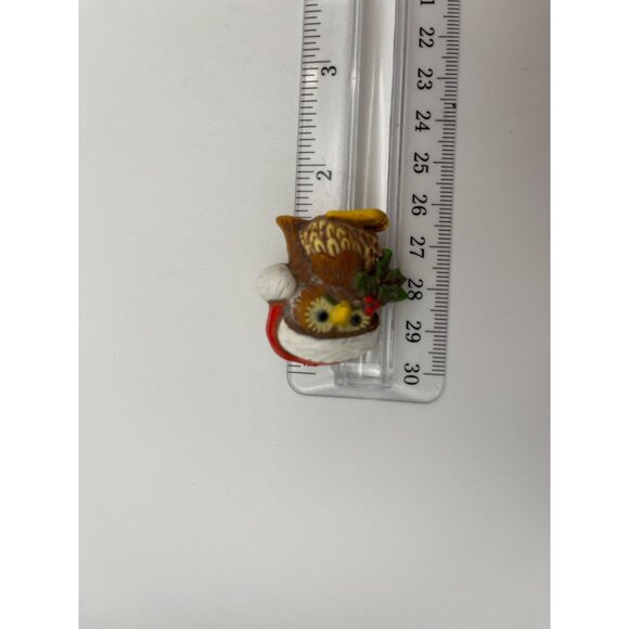 4 pc Lot Christmas Brooches Snowman, Candy Cane, Reindeer, Owl - Picture 10 of 11